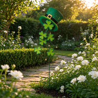 Piquet de jardin en fer robuste avec motif de chapeau de la Saint-Patrick, panneau métallique porte-bonheur pour la décoration extérieure de la maison, du jardin, du porche avant et des fêtes