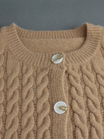Cardigan pour femme - Manches longues, col rond, style chinois, respirant, tendance pour le printemps, l'automne et l'hiver
