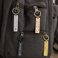 Porte-clés en métal gravé au laser personnalisé OEM, multicolores, argent, or rose, or noir, avec mots personnalisés, pour cadeau de vacances