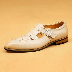 Chaussures Oxford pour hommes de style britannique, en cuir fait main, bicolores, à bout pointu, légères, formelles, à lacets, respirantes et résistantes à l'usure - Product Image 5