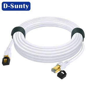 Cat8 <b>Ethernet</b> <b>Cable</b> 40Gbps 2000MHz SFTP, Solid Copper Braided Flat RJ45 Patch Cord, High Speed Network <b>Cable</b> for PC Router Serve - Product Image 1