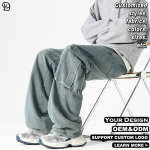 <span class=keywords><strong>Pantalon</strong></span> cargo en denim surdimensionné pour <span class=keywords><strong>homme</strong></span>, vintage, délavé, coupe ample, jean décontracté, streetwear, <span class=keywords><strong>pantalon</strong></span> baggy, multi-poches, mode hip-hop, bas - Product Image 4