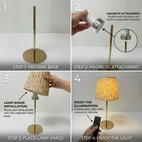Module lumineux magnétique rechargeable facile à installer pour applique murale et lampe de table, ampoule LED à piles avec télécommande