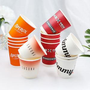 Tasses à café jetables à double paroi personnalisées en usine en gros 90mm 8/10/12/16Oz gobelets en papier imprimés pour boissons chaudes et froides - Product Image 1