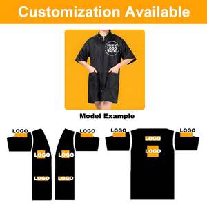 แจ็กเก็ตสำหรับช่างตัดผมผ้าไนลอนสีดำมีซิปปิดสำหรับร้านเสริมสวยร้านตัดผมสำหรับสุนัขสัตว์เลี้ยงเสื้อทำงานกรูมมิ่ง-M - Product Image 2