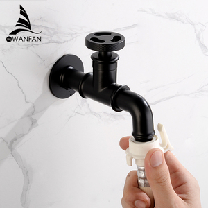 Robinet mural pour toilettes 20i04R, petit robinet, robinet <span class=keywords><strong>de</strong></span> <span class=keywords><strong>jardin</strong></span> extérieur, style rétro, noir mat européen, robinet <span class=keywords><strong>de</strong></span> machine à laver, robinet à bec - Product Image 3