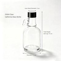 Bouteille en verre transparente avec poignée, col fileté, vide, pour spiritueux (Whisky, Brandy, Vin de fruits), personnalisable avec logo, OEM, approvisionnement en gros