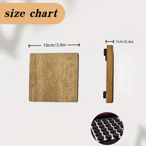 Sous-verres en bois pour gravure, isolation thermique <span class=keywords><strong>et</strong></span> antidérapants, sous-verres carrés en bois d'acacia pour bureau, sous-verres en chêne brûlé. - Product Image 3