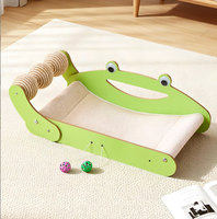 Lit pour chat combiné grand format avec griffoir inclinable, canapé anti-griffures - Jouet pour chat en forme de boule de chanvre