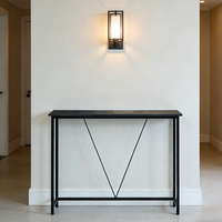 Table de console pour canapé, table étroite pour entrée, pour salon, chambre à coucher, montage facile, gris anthracite et noir encre