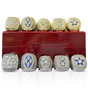 تصميم مخصص لخواتم بطولة دالاس كاوبويز 1971 و1977 و1992 و1993 و1995، مجموعة من 5 قطع مع صندوق هدايا خشبي - Product Image 3