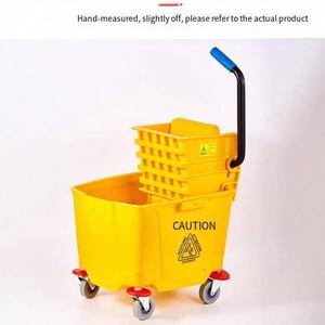 Carrito de limpieza plegable con doble cubo y escurridor para hospitales y aeropuertos, hecho de plástico duradero - Product Image 5