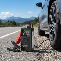 Démarreur de voiture portable 5000A à courant de crête, compresseur d'air 150 PSI, gonfleur de pneus sans fil 16V, booster de batterie d'urgence USB-C