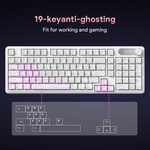 FURYCUBE 98 chaves destacável com fio impermeável membrana mecânica sensação teclado RGB luz branca contorno com botão de tela - Product Image 6