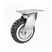 Roda Caster Polyurethane Premium 200mm Putar Dengan Tuas Pengunci Kekuatan Industri Untuk Peralatan Berat Alas Platform