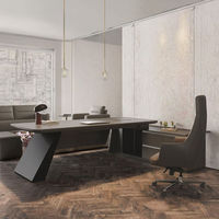 Bureau de direction modulaire en L de luxe moderne pour bureau commercial