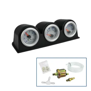 New 2'' 52MM Triple <strong>Gauge</strong> Kit for <strong>Car</strong> Meter Turbo Boost Water Temperature Oil Pressure <strong>Gauge</strong> - Product Image 1