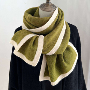 <strong>Black</strong> <strong>White</strong> Knitted <strong>Scarf</strong> for Boys Girls Winter Long Border with Niche Design Bows Pattern All-Season Match Custom Logo - Product Image 3