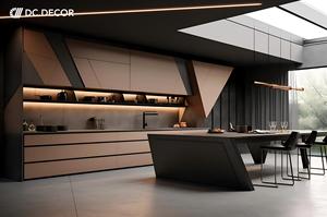 Modernos Gabinetes de <span class=keywords><strong>Cocina</strong></span> Ecológicos y Duraderos de MDF y Roble con Isla Central y Estantes Abiertos para Renovación de Hogares Contemporáneos - Product Image 3