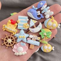 Oceaanharsen Charms Beukenhouten Zeilboot Parelboom DIY Decoratie voor Telefoonhoesje