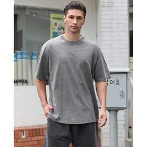 T-shirts en coton pour hommes, coupe ample, manches courtes, décontractés, basiques, respirants, en tissu jersey - Product Image 3