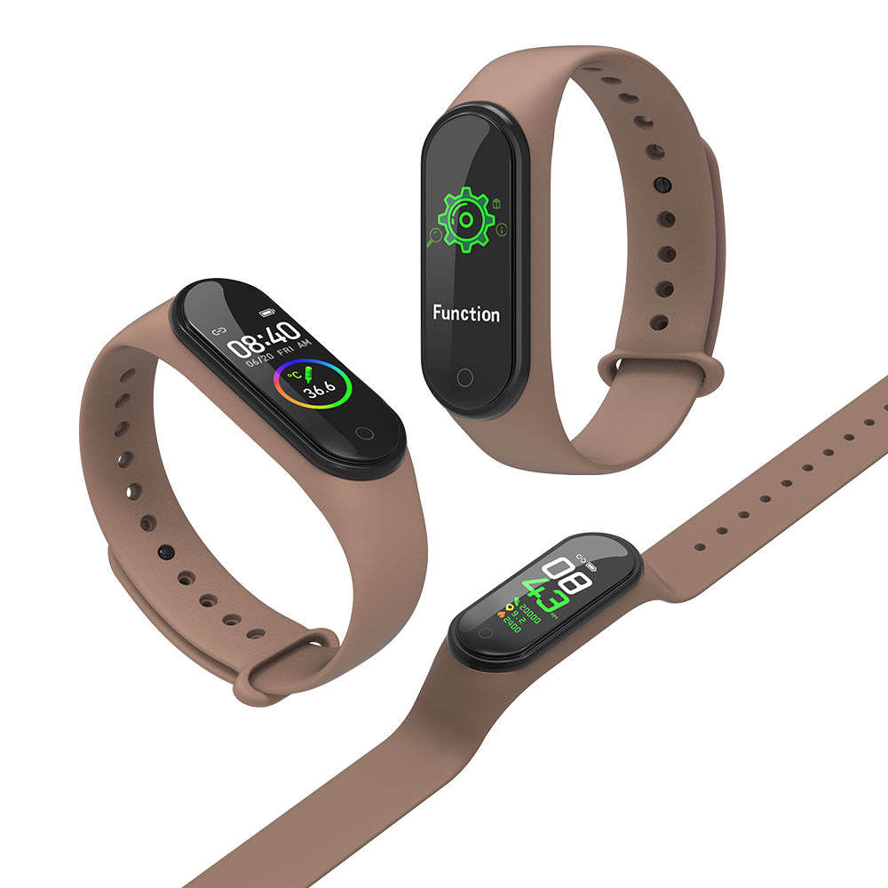 Brown M4S Monitor de temperatura inteligente relojes deportivos banda pulsera