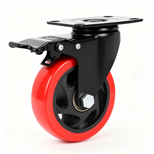 FloorSafe Premium Soft Rubber/Polyurethane Steel Furniture <b>Wheels</b> Swivel Dual Locking Brakes Food Grade 1 Year Warranty Cribs - Product Image 1