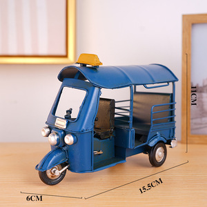 Modèle de tricycle en métal de style campagnard américain vintage, modèle de véhicule en <span class=keywords><strong>fer</strong></span> <span class=keywords><strong>forgé</strong></span>, artisanat artistique, décoration de bureau nostalgique à l'ancienne - Product Image 5