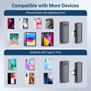 Micrófono Lavalier inalámbrico de grabación profesional para cámara de teléfono móvil computadora con auricular minotoring - Product Image 5