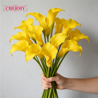 TH1584 Fleurs artificielles mini Calla Lily en EVA noir et violet, effet toucher réel, pour bouquet de mariage et décoration florale intérieure