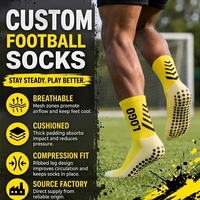 Chaussettes de football antidérapantes personnalisées pour hommes et jeunes, respirantes, à compression, séchage rapide, chaussettes en tricot pour l'automne