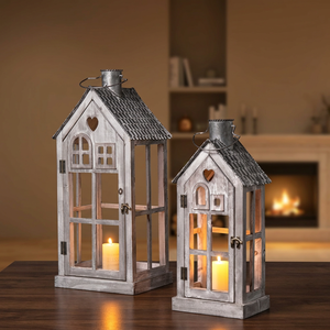Farol de hierro de Navidad de lujo, duradero, hecho a mano, con relieve y troquelado, decorativo para interiores, grande, colgante, estilo vintage - Product Image 1