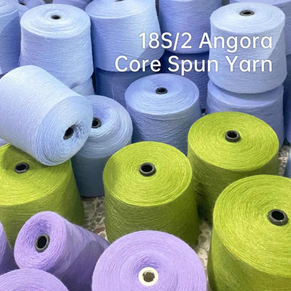 18S/2 50% Acrylic 28% Nylon polyamide 22% polyester fancy flat knitting machine melange angora alpaca core weaving wool yarn