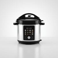 Cuisinière électrique multifonctionnelle 12-en-1 en acier inoxydable 6L avec écran LED numérique couleur 1000W haute pression antiadhésive