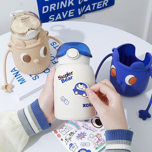 Regalos Novedosos <span class=keywords><strong>Kawaii</strong></span> para Niños y Niñas, Vaso Térmico de Acero Inoxidable 316 de 500 ml, Portátil, para Estudiantes, Niños, con Pajita - Product Image 2