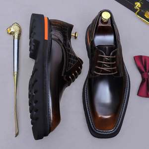 Zapatos Oxford de Cuero para Hombre de Alta Calidad, Cuero Genuino, Modernos, Pulidos, con Estampado Láser, Retro, Versátiles, Elegantes, Transpirables, para Otoño - Product Image 5