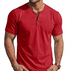 Chemise à manches courtes Henley pour homme, t-shirts en coton léger respirant, t-shirts décontractés d'été, t-shirt basique - Product Image 1