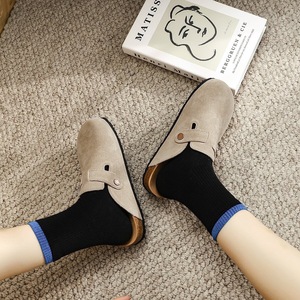 Mules unisexes en cuir véritable de haute qualité, personnalisables, antidérapantes, avec support de voûte plantaire en liège, plates, fermées, type <span class=keywords><strong>Birkenstock</strong></span>, pour femmes - Product Image 3