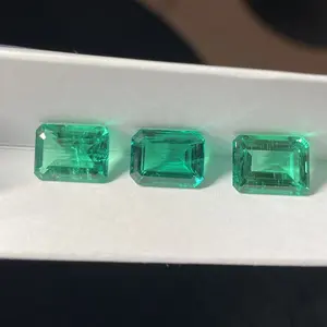 Columbia batu permata zamrud hijau panas perhiasan mewah mesin teknologi tinggi potongan Aquamarine 7 Ct potongan zamrud warna hijau tidak panas