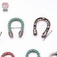 Accessoires de bagages Arc incurvé double boucle de robinet or ancien argent ancien diamant en forme de U double boucle à tête de serpent