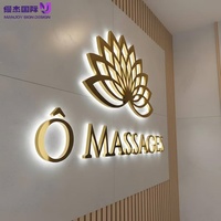 Enseigne personnalisée en acier inoxydable avec rétroéclairage LED 3D, étanche IP65, à fixer au mur pour les devantures de magasins, les salons de beauté, les hôtels, les maisons et les bâtiments