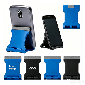 Support de téléphone portable universel pliable mini réglable antidérapant en plastique portable avec logo personnalisé - Product Image 1