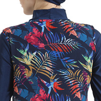 Groothandel OEM op maat gemaakte moslim zwemkleding voor vrouwen, bedrukt 4-delig volledig bedekkend zwempak rash guard burkini met afneembare hijab