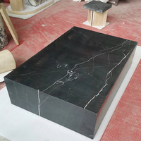 Guanmay Table centrale en marbre Nero Marquina personnalisée Table basse de luxe légère en marbre noir pierre naturelle pour le salon