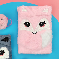 Notebook en peluche haut de gamme, 5 pièces, bon marché, motif de dessin animé de renard en peluche, A5