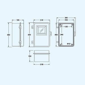 Duy nhất giai đoạn điện mét hộp sợi thủy tinh cơ khí mét hộp với Din Rail Side mở - Product Image 3