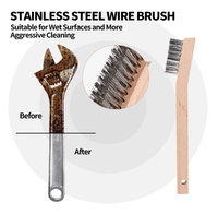 Brosse de nettoyage en fil d'acier industrielle personnalisée poils en bois d'acier inoxydable pour la peinture fil de cuivre personnalisable