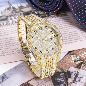 Nouvelle montre à quartz numérique étanche dorée entièrement sertie de pierres, style Hip Hop, pour hommes - Product Image 5