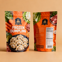 Sachet d'emballage Doypack en plastique sur mesure pour boulettes surgelées, certifié BRC, pour l'emballage alimentaire des boulettes