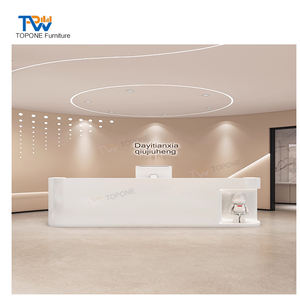 Mostrador <span class=keywords><strong>de</strong></span> Recepción para Clínica <span class=keywords><strong>de</strong></span> <span class=keywords><strong>Belleza</strong></span>, Diseño Lujoso Personalizado <span class=keywords><strong>en</strong></span> Acrílico y Mármol Blanco con Iluminación - Product Image 2